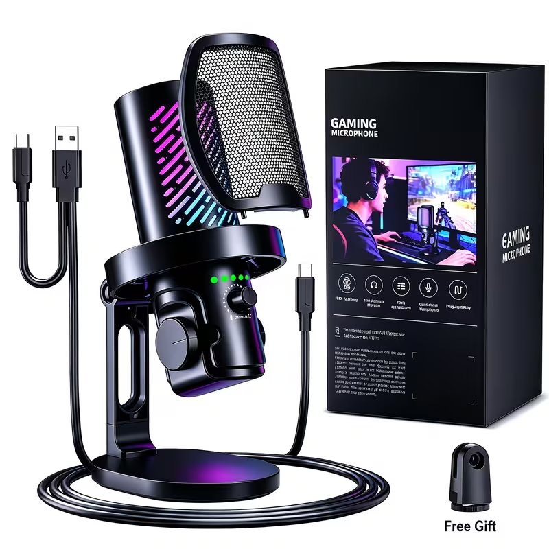 Pc Gaming Youtubers - Tenlamp RGB USB ゲーミングマイク PC Mac