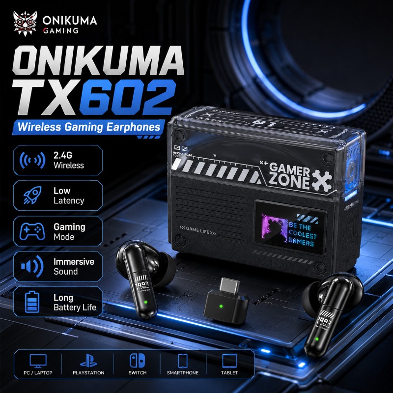 Pc Gaming Vs Ps5 - ONIKUMA TX602 Bluetooth ゲーミングイヤホン 2.4G ワイヤレス低遅延