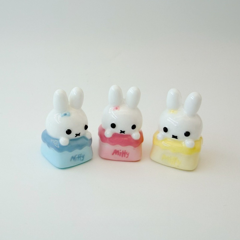 Custom Keycaps - ミッフィーかわいいアニメ漫画ウサギキーキャップ女の子個性創造性立体的絶妙なコンパクトな見栄えの良いキーキャップ