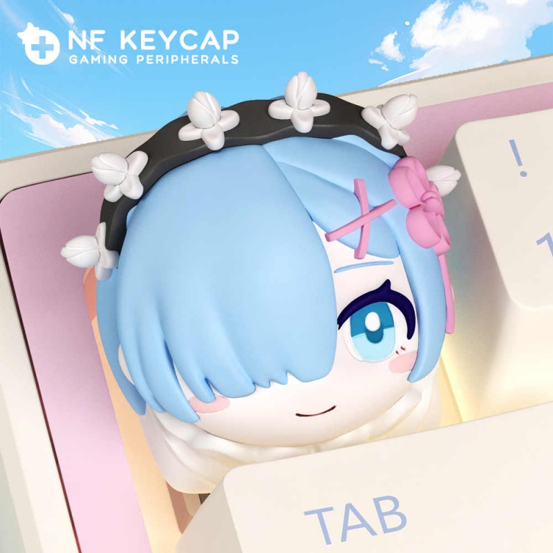 Custom Keycaps - レムアニメ個性派クリエイティブアートカスタムキーキャップレムESCステレオ樹脂キーキャップアニメガールアニメ周辺グッズギフト