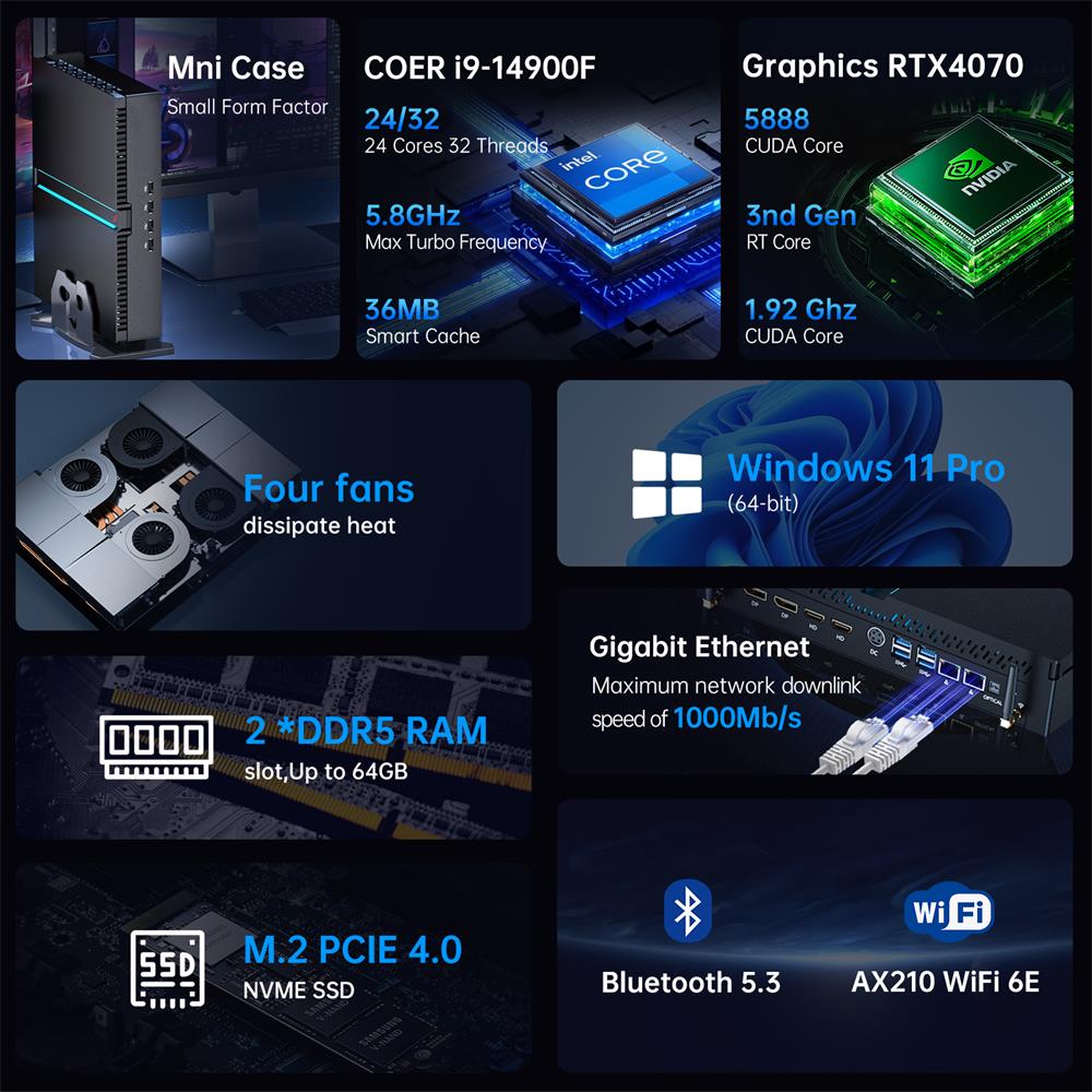 Msecore MV300 第14世代インテル Core i - Pc Gaming Intel Core I5 のレビューと価格