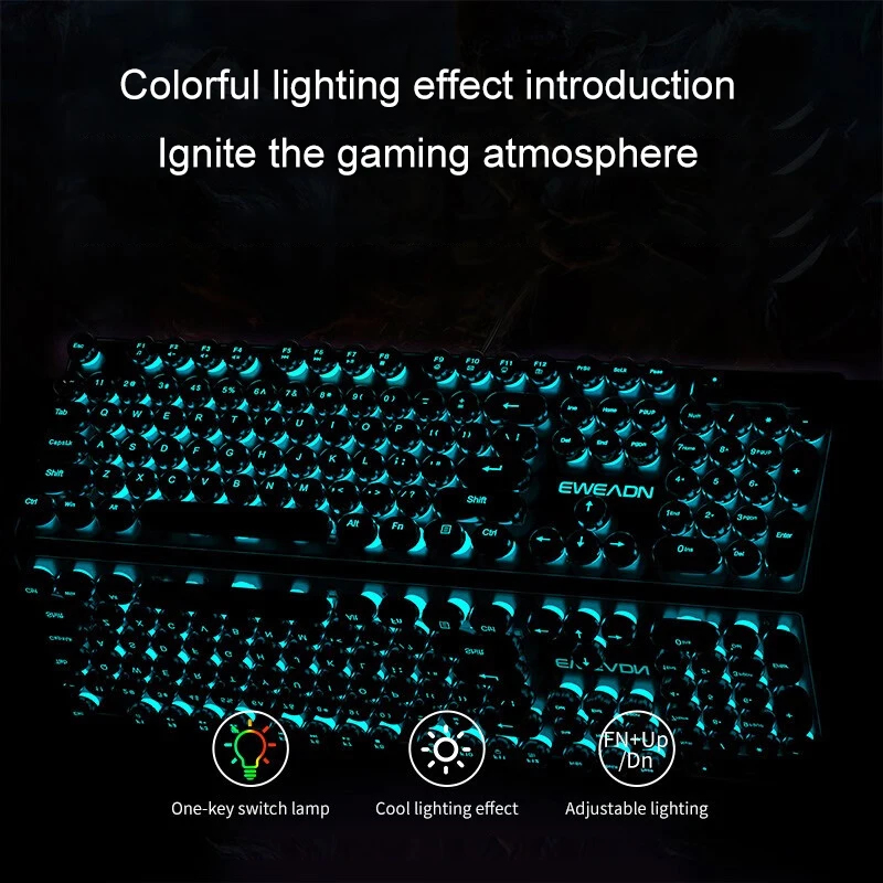 レトロパンクメカニカル風キーボードマウスセット有線ワイヤレス - Pc Gaming Rgb のレビューと価格