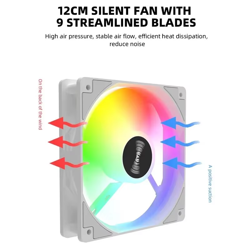 120mm PCケースファン 12V RGB サイクルミラー - Argb Case Fan のレビューと価格