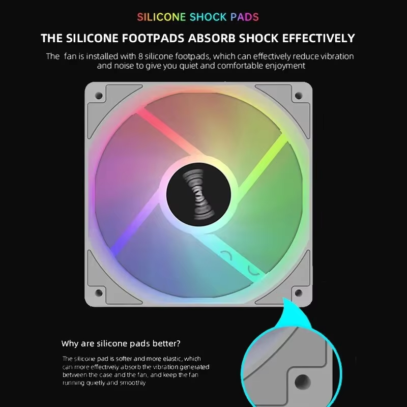 120mm PCケースファン 12V RGB サイクルミラー - Argb Case Fan のレビューと価格