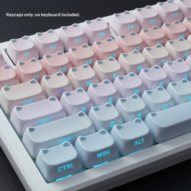 113キー MAO キュートな猫耳半透明キーキャップ PBT - Custom Keycaps のレビューと価格