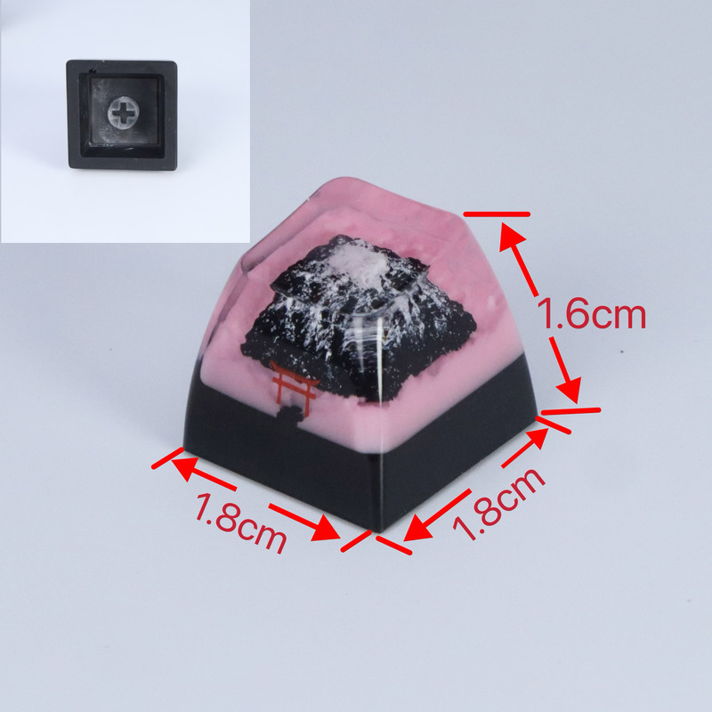 メカニカルキーボード用カスタムレジンキーキャップ 雪山桜柄  - Custom Keycaps のレビューと価格