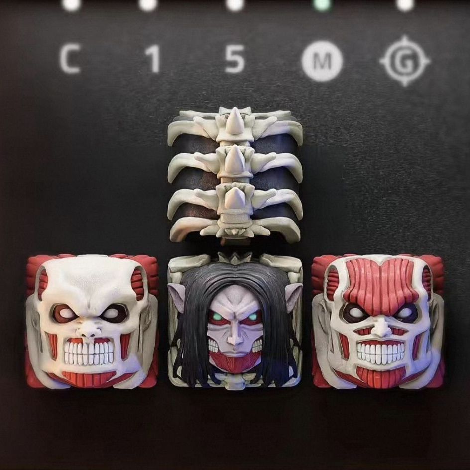 新しい進撃の巨人共同ブランドキーキャップセット漫画アラン 3 - Custom Keycaps のレビューと価格